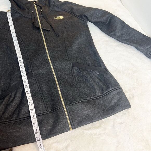 The North Face Mattea Parka Jacket Hoodie Full Zip Dark Gray Gold Women’s M - Picture 9 of 13